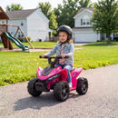 Quad Elettrico per Bambini 18-48 Mesi 6 V 2 km/h 67x38,5x43 cm con Marce Avanti Portata 25 kg in PP e Acciaio Fucsia      