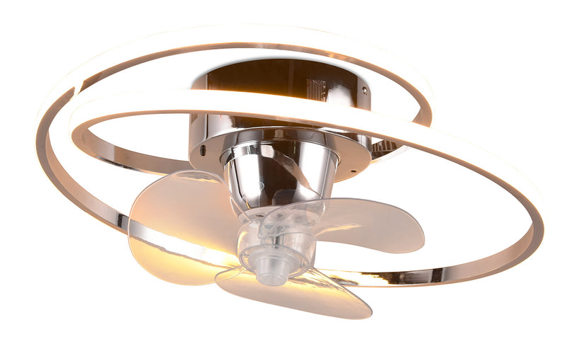 Plafoniera con Ventilatore da Interno a LED Ø50 cm Plastica Cromo