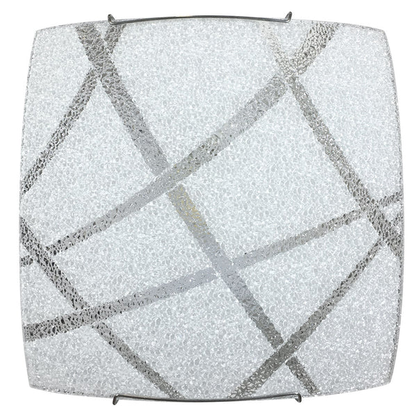 Deckenleuchte 2xE27 Weißer Rahmen Glasplatte Diamant Siebdruck Weiß E-Energy Cloe sconto