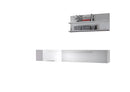 Parete Attrezzata Mobili Salotto Mobile TV e Doppia Mensola 210x36x200cm TFT  Primo Bianco Lucido
