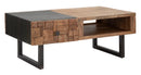 Tavolo da Caffé Rettangolare Mumbai 110x60x43 cm in Legno di Acacia e in Ferro Marrone e Nero