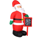 Gonfiabile Babbo Natale con Cartello Alto 174 cm Illuminazione LED per Esterno