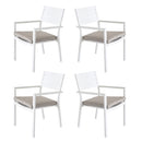 Set di 4 Sedie da esterno 55x56.5x86.5h cm in alluminio bianco
