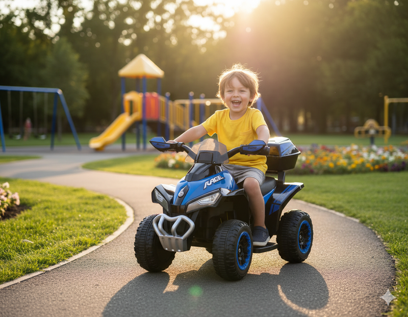 Mini Quad Elettrico per Bambini 6V Kid Go Deluxe Blu