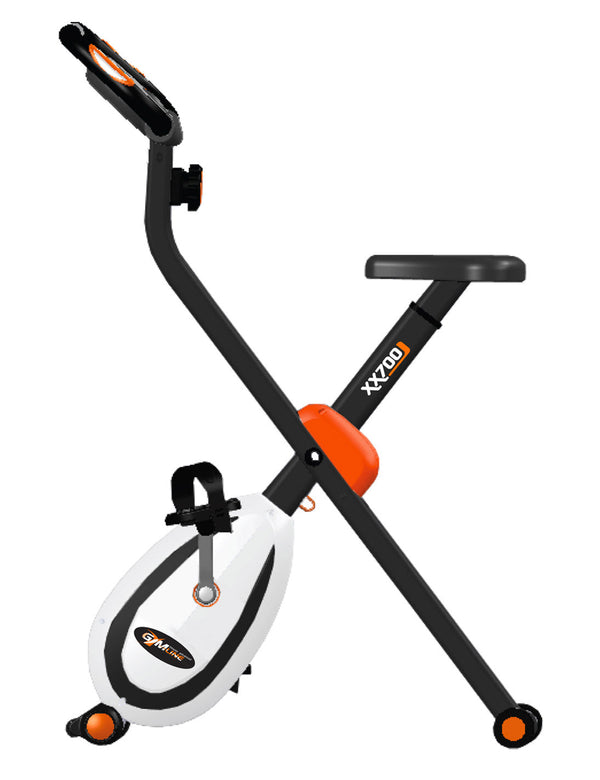 Cyclette Magnetica Pieghevole 81x43x113 cm 8 Livelli di Resistenza con Computer Multifunzione Nera e Bianca online