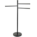 Piantana Portasciugamani Parigi da Bagno 3 Bracci in Metallo Nero 20 x 83 cm