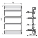 Porta Scarpe Laterale Estraibile per Armadio Montaggio a Destra in Acciaio Emuca Moka