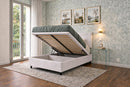Letto 1 Piazza e Mezza Contenitore Imbottito Similpelle Bianco Boxmax Testata Vertical Varie Misure