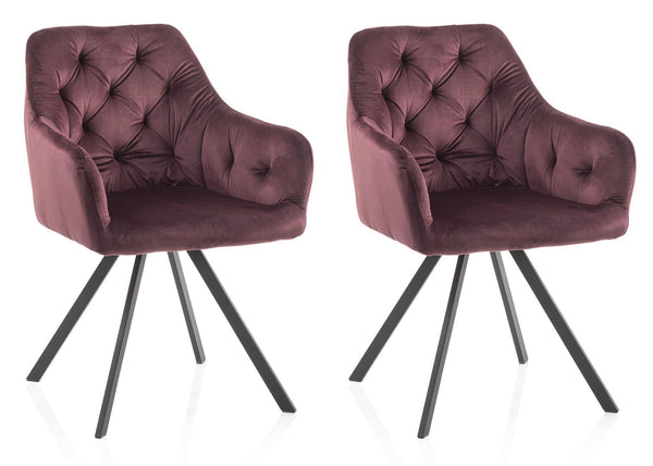 Set mit 2 gepolsterten Stühlen 58 x 57 x 84 cm in rotem Samt online