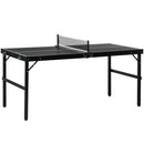 Mini Tavolo Ping Pong Pieghevole 152x76x72 cm con Rete da Gioco e Maniglia da Trasporto in Alluminio e MDF Nero      