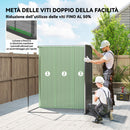 Casetta da Giardino 159x106x181 cm con Prese d'Aria e Porta Scorrevole in Metallo Grigio Scuro      