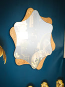 Specchio da Muro Star 80x1x80 cm in MDF e Specchio Naturale      