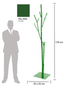 Appendiabiti da Terra 33x33x178 cm in Ferro Battuto Vasconi Bamboo Verde