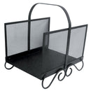 Portalegna per Camino 41x33x48 cm in Acciaio Bauer Castle Nero