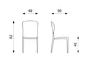 Set 4 Sedie 49x56xH82 cm in Similcuoio Break Grigio Chiaro
