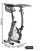 Cyclette Pieghevole Magnetica con Sedile e Scrivania 100Kg Max 8 Livelli Accesso Basso Toorx BRX-Office Compact