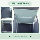 Cuccia per Gatti da Esterno 51x51x81,3 cm in Legno  Grigio e Bianco