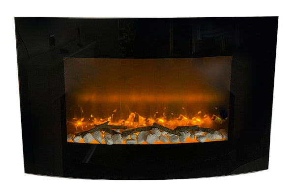 sconto Elektrischer Wandkamin Flammeneffekt 88,5x13,5x56 cm 900W/1800W Schwarz