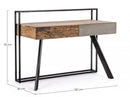 Scrivania 2 Cassetti 120x60x92 cm in Acciaio e Legno