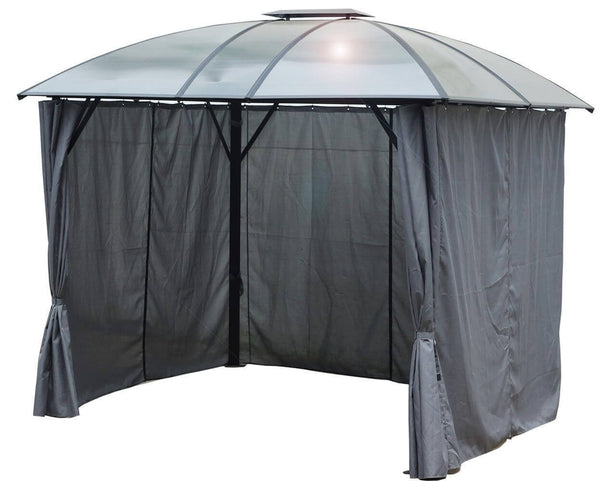 Gazebo da Giardino con Tende 3x3,60 m in Alluminio Copertura in Policarbonato 6mm sconto