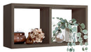 Mensola Rettangolare 2 Scomparti da Parete 70x30x23,7 cm in Fibra di Legno Morgana Maxi Noce