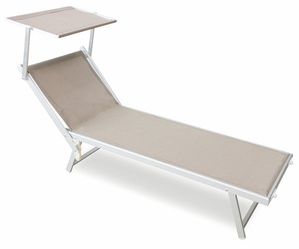 prezzo Gartenliege aus Aluminium mit Dach Soriani Riccione Tortora