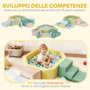 Set 15 Blocchi di Costruzioni Morbide Modulabili per Bambini con 200 Palline per Uso Interno Multicolore      