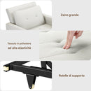 Poltrona Letto Singolo 91,5x83x90 cm Chaise Lounge Seduta Ergonomica in Poliestere Beige     