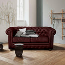 Divano 2 Posti 170x81x77 cm in Similpelle Bordeaux