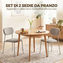 Sedie da Pranzo Impilabili 45x47x80 cm in Tessuto Effetto Lino e Acciaio Marrone Chiaro      