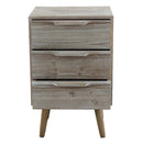 Mobiletto 3 Cassetti con Gambe in Legno 40x36x64 h cm in Legno di paulownia Tortora