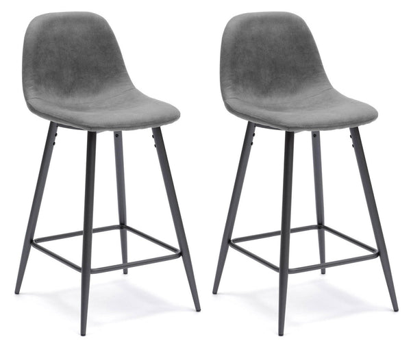 acquista Set 2 Sgabelli 50x43xH91 cm in Similpelle Brigitte Grigio