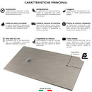Piatto Doccia in Pietra  Pedrinelli Ardesia Stone Side Cemento Varie Misure