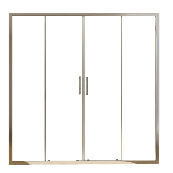 Duschwandtür 2 Schiebetüren in transparentem Kristall 6 mm H195 Bonussi Giuly Verschiedene Größen acquista