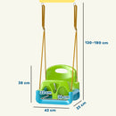 Altalena per Bambini da Giardino 3 in 1 con Corde Regolabili 42x33x120-180 cm in PP e PE Verde      