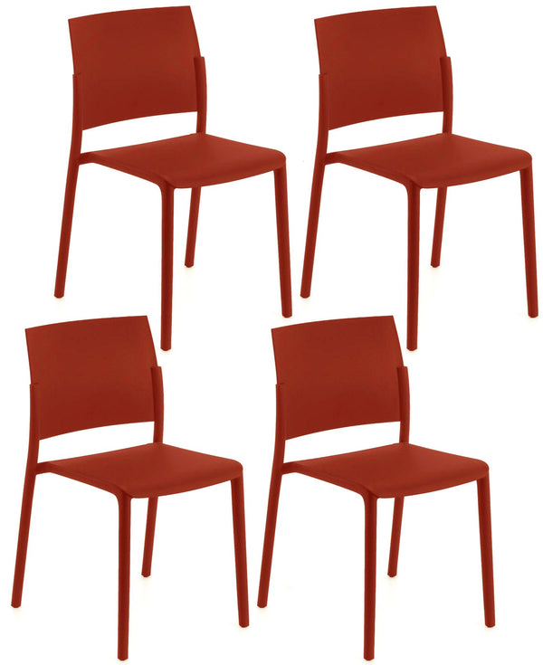 sconto Set 4 Sedie 55x52,5xH81 cm in Polipropilene Venus Ruggine