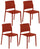 Set 4 Sedie 55x52,5xH81 cm in Polipropilene Venus Ruggine