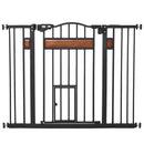 Cancelletto per Cani di Taglia Media e Piccola 74-105x76,2 cm con Chiusura Automatica Nero      