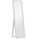 Specchio da Terra a Figura Intera 37x40x155 cm con Cornice e Supporto in Legno MDF e Vetro Bianco      