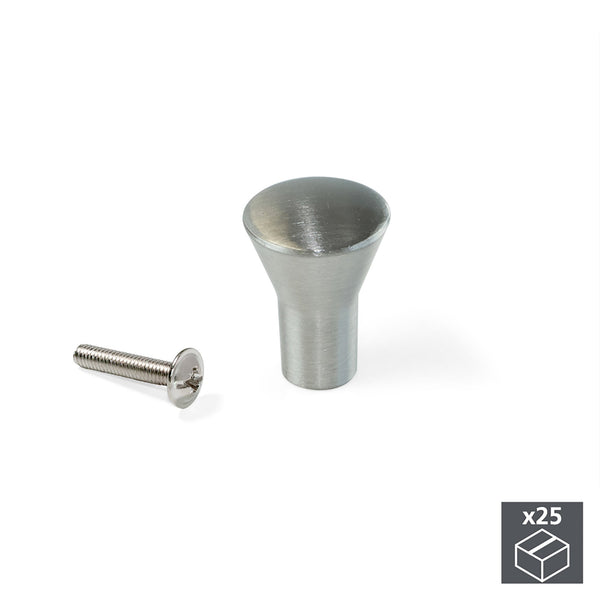 Möbelknopf 16 mm Zamak Satin Nickel 25 Stück Emuca sconto