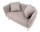 Divanetto Bucarest Grigio 127x74x73 cm Legno e Spugna e Tessuto e Metallo Grigio e Oro