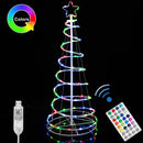 Albero di Natale Luminoso a Spirale Ø48x150 cm con 100 LED RGB e Telecomando in Ferro e PVC      