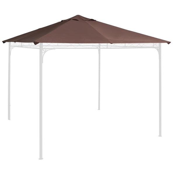 sconto Ersatz-Dachpavillon 3 x 3 m aus braunem Polyester