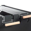Barbecue a Carbonella 83x49x90 cm 2 Griglie di Cottura e Struttura con Ruote in Acciaio Nero      
