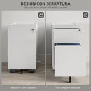 Schedario per Ufficio 2 Cassetti con Chiave Fessura a Busta 30x50x53,5 cm in Acciaio Bianco 