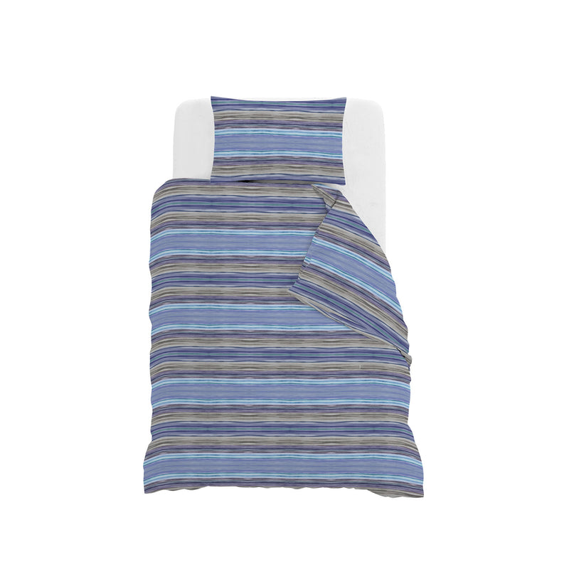 Copripiumino Singolo con Stampa sul Sacco e Federa Linea River Rio Blue 