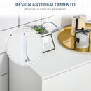 Mobile Bagno Moderno 60x30x80 cm con 2 Ante e Maniglie Argentate in MDF Bianco      