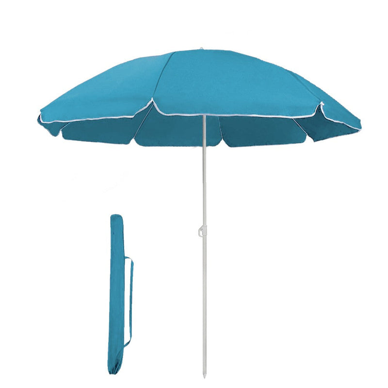 Ombrellone da Giardino Ø170 cm in metallo  telo in nylon Azzurro