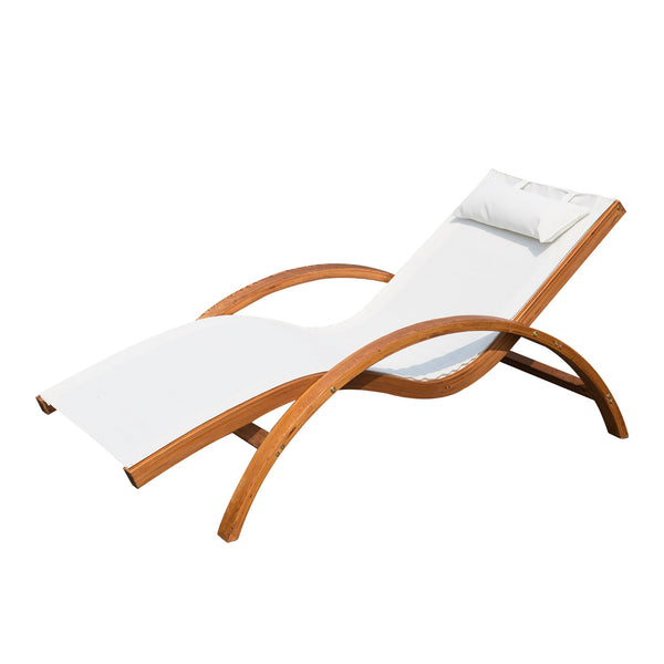 acquista Relax-Sonnenliege aus cremefarbenem Holz