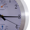 Orologio da Parete Movimento Silenzioso con Termometro e Barometro Argento Ø24.8x4.2 cm 